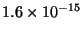 $1.6 \times 10^{-15}$