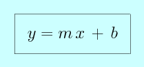 Equation for a line: y is equal to m times x plus b.