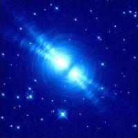 Nebula #4 (the Egg) is a glaring blue-white core surrounded by pulsing white and blue circles of gas (as if a single pebble had been dropped into a calm pool of blue water, producing ripples on the surface).