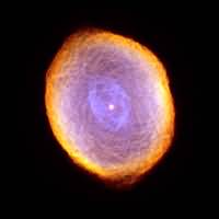 Nebula #11 shows a mosaic of purple and orange circles intersecting around a bright yellow central star.