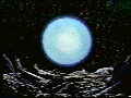 Short animation showing a rotating neutron star (red sphere) with two bluish jets pointing in opposite directions. Like light from a spinning lighthouse signal, the jet can be seen when it points directly towards an observer but then goes dark as it sweeps across the rest of the sky.