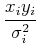 $\displaystyle {x_i y_i\over \sigma_i^2}$
