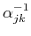 $\displaystyle \alpha_{{jk}}^{{-1}}$