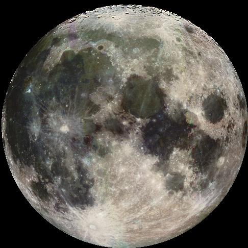 The Earth's natural satellite, Luna, showing both dark and light regions and many overlapping large and small impact craters.