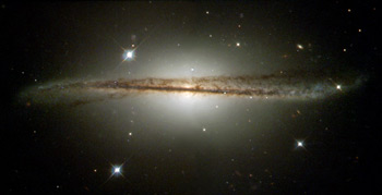 Image of ESO 510-G13, showing a clear warp (distortion) in the disk shape.