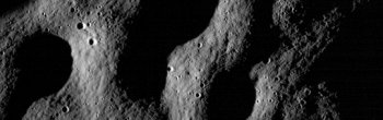 Image of part of the lunar surface, taken by the Lunar Reconnaissance Orbiter.