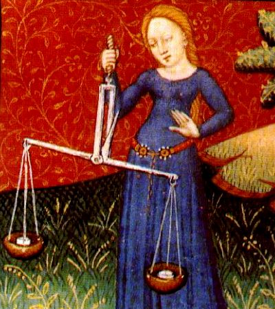 The constellation of Libra, a pair of weighing scales.