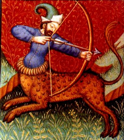 The constellation of Sagittarius, a centaur with the body of a horse and the torso of a man.