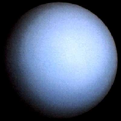 Uranus, with a smooth-appearing surface.