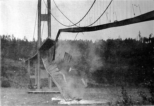 The bridge warping so much that it is torn from its supporting posts.