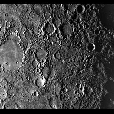 Second image of surface, showing overlapping craters.
