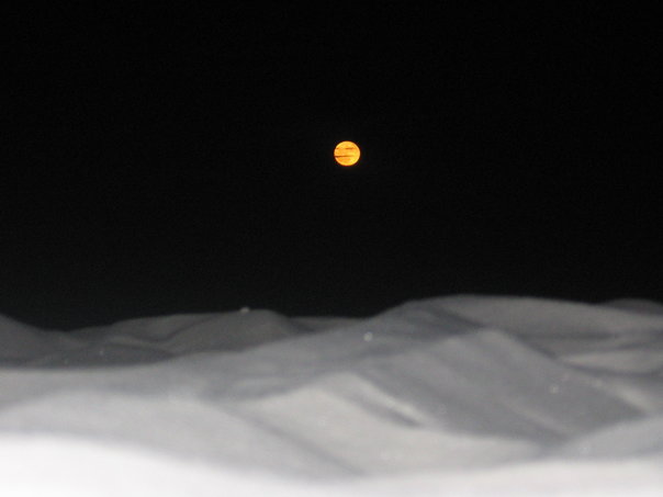 Rising moon over White Sands